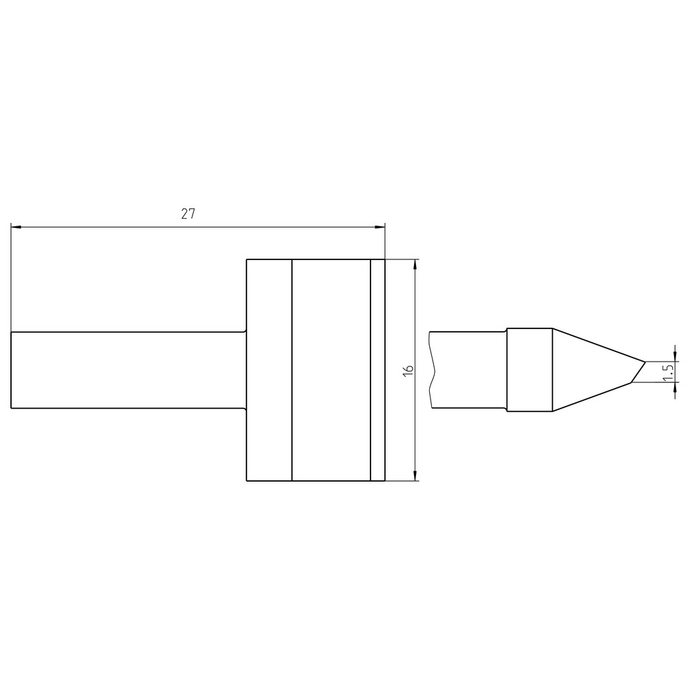 Soldering tip RTU series, special shape, RTU 160 K MS/16.0 mm, blade/MS - 2