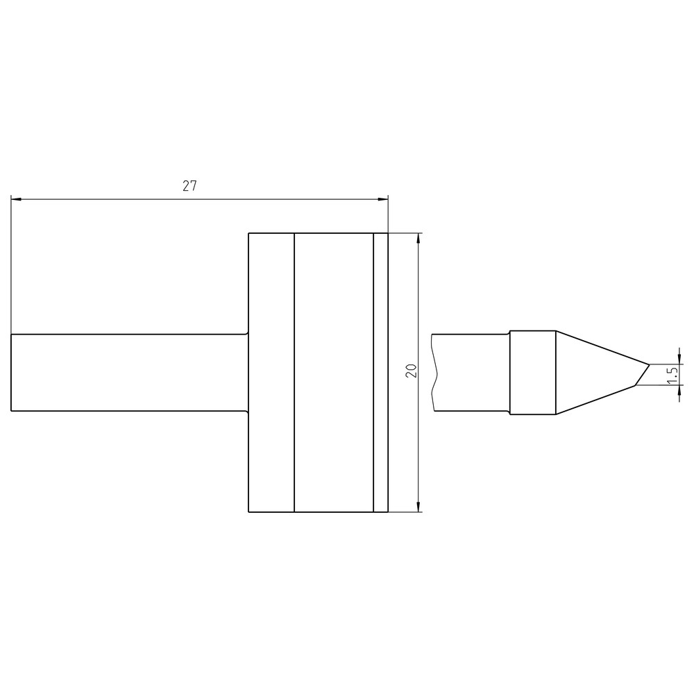 Soldering tip RTU series, special shape, RTU 200 K MS/20.0 mm, blade/MS - 2