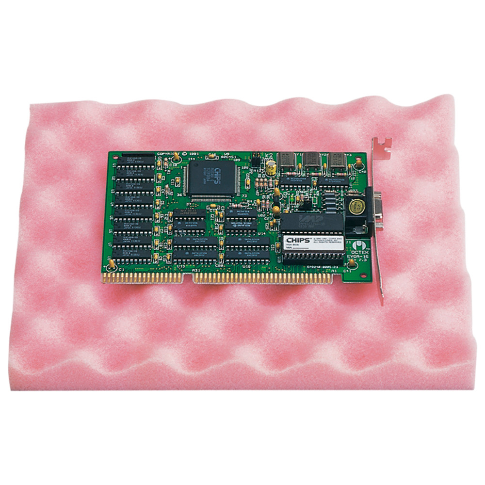 PU foam pink, ESD, 400 x 300 x 20 mm, smooth