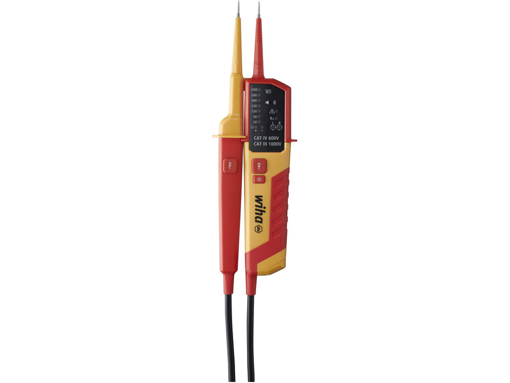 Voltage and continuity tester 12 - 1,000 V AC, CAT IV incl. 2x AAA batteries