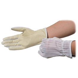 ESD gloves, polyester/leather, L