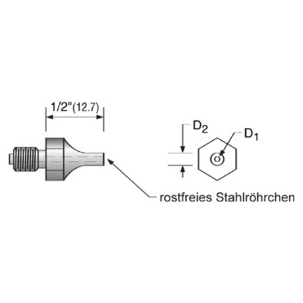 Suction nozzle DS series, outer Ø 2.3 mm, inner Ø 1.0 mm, DS 112