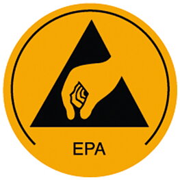 PVC-klistermärke, rund, ESD