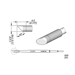 Lödspets serie C210, C210041/2,9 mm, avfasad, mejsel
