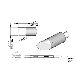 Lödspets serie C210, C210041/3,9 mm, avfasad, mejsel
