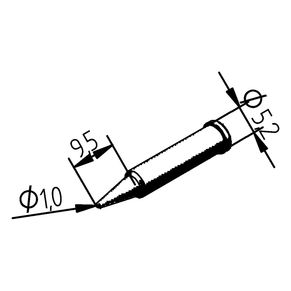 Soldering tip, Series 0102, PDLF10/1.0 mm, straight