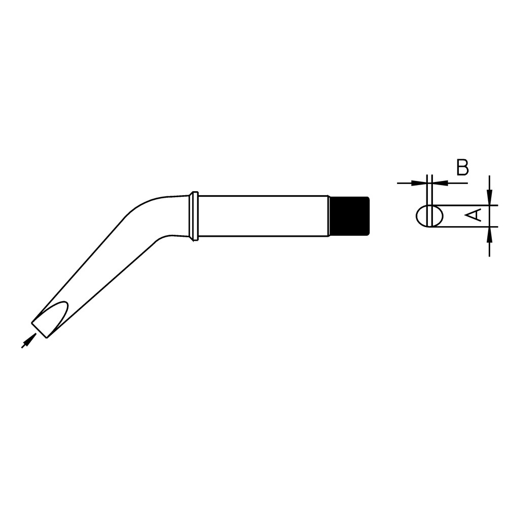 Lödspets CT-serien, CT6 DX8/5,0 mm, böjd, 425 °C