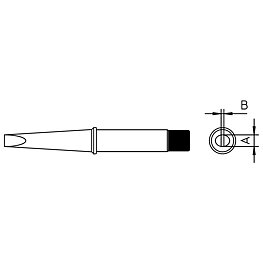 Soldering tip CT series, CT2 G8/11.0 mm, straight, 425 °C