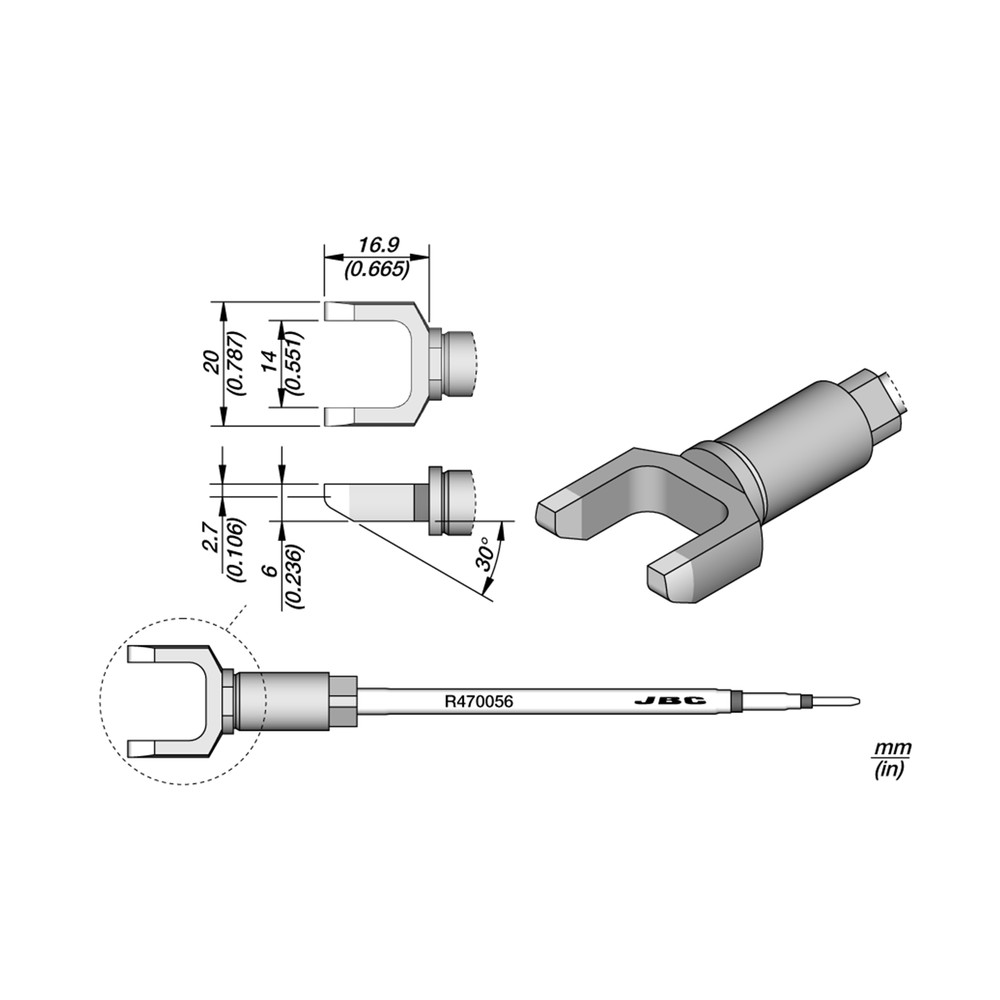Lödpatron, blyfri, R470056/20,0 x 16,9 mm, Faston-kontakt