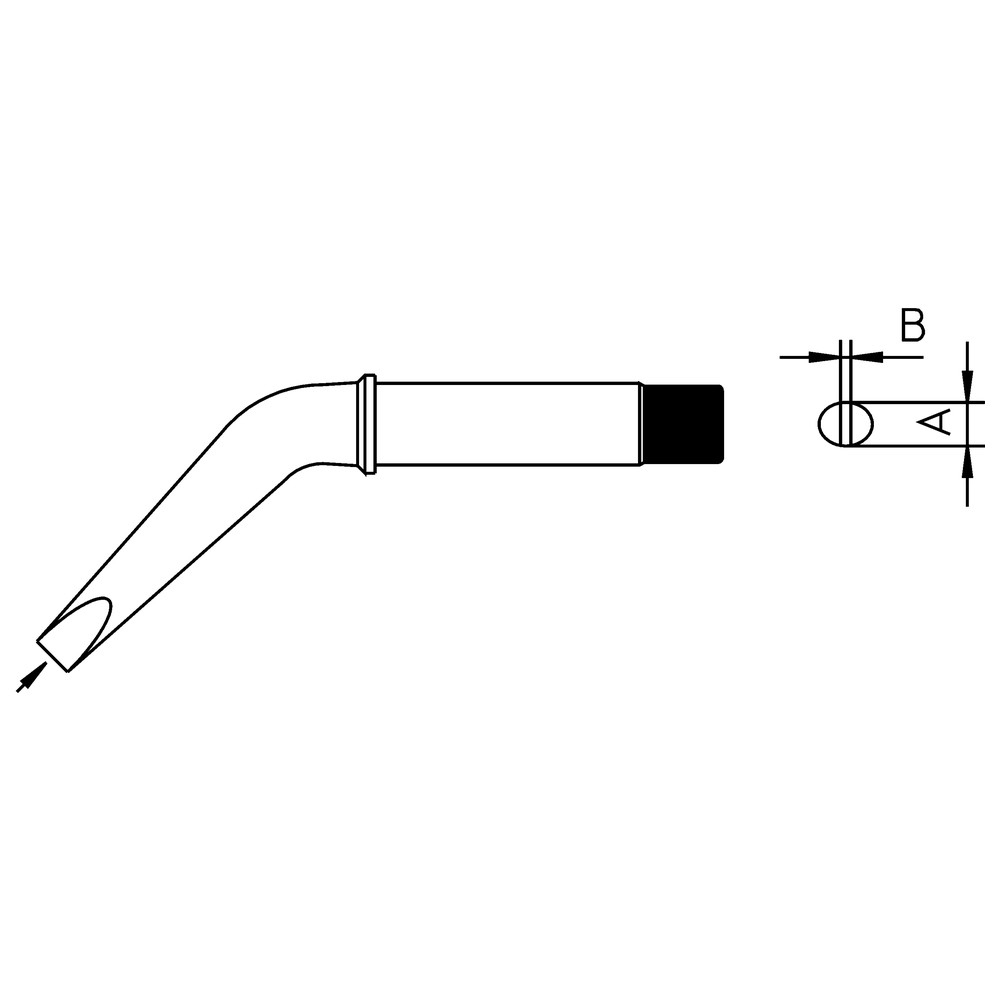 Lödspets CT-serien, CT2 EX8/7,0 mm, böjd, 425 °C