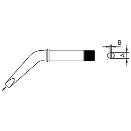 Soldering tip CT series, CT2 FX8/10.0 mm, curved, 425 °C