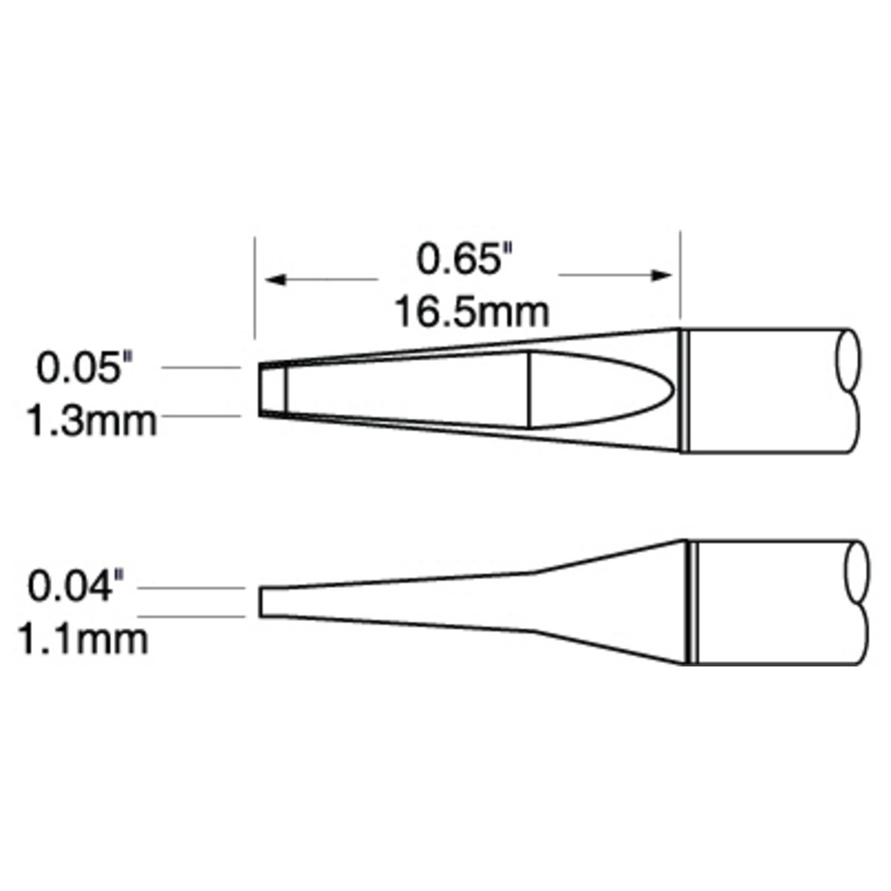 Lödpatron för handstycke MX-PTZ, 0,4 x 19 mm, konisk, 412 °C