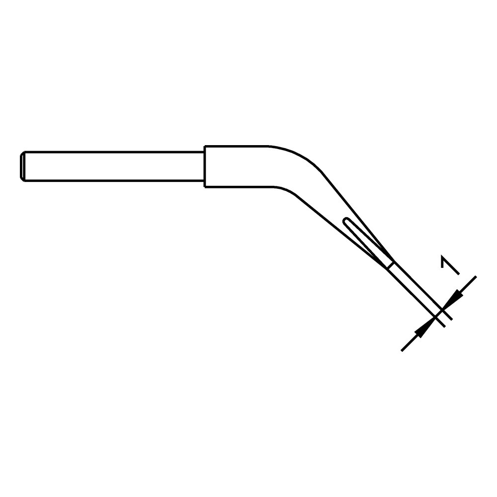 Soldering tips series WTA chisel shape, WTA 1/1.0 x 0.5 mm, curved