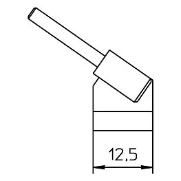 Soldering tips series WTA chisel shape, WTA 4/12.5 x 0.5 mm, curved