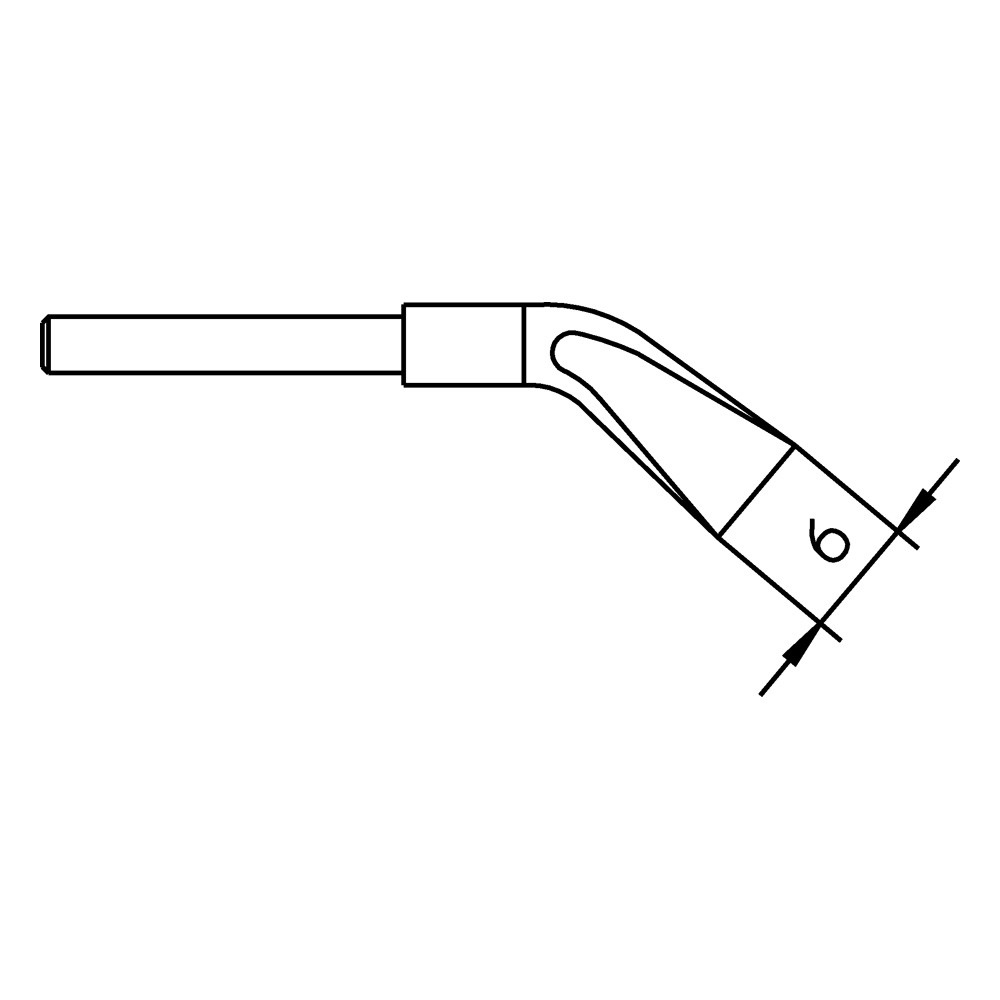 Soldering tips series WTA chisel shape, WTA 3/6.0 x 0.5 mm, curved