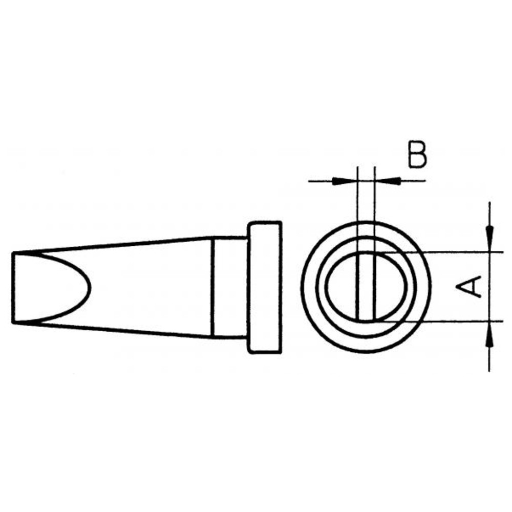 Lödspets LT-serien, mejselformad, LT B/Ø 2,4 mm, rak - 2