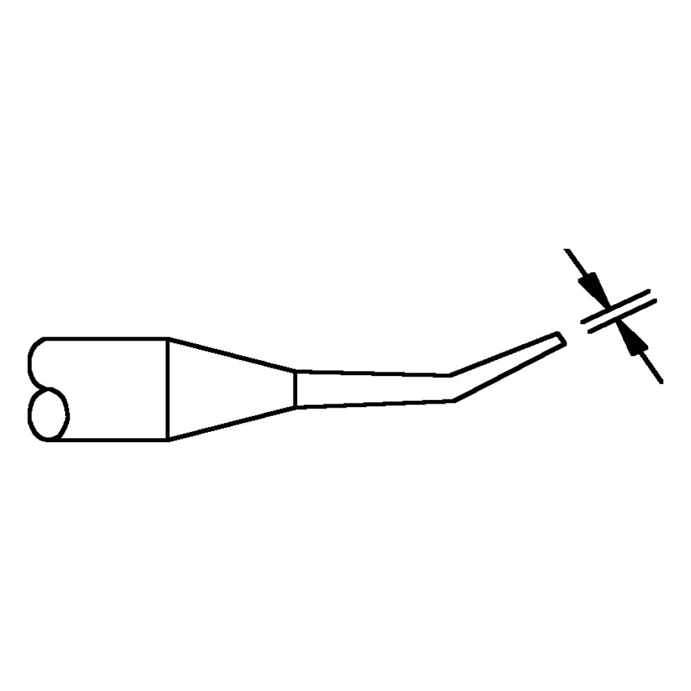Lödspets, för TD-100, 1124-0003/Ø 0,4 mm, konisk, böjd