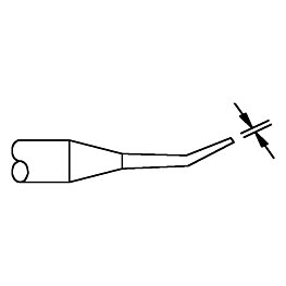 Lödspets, för TD-100, 1124-0003/Ø 0,4 mm, konisk, böjd