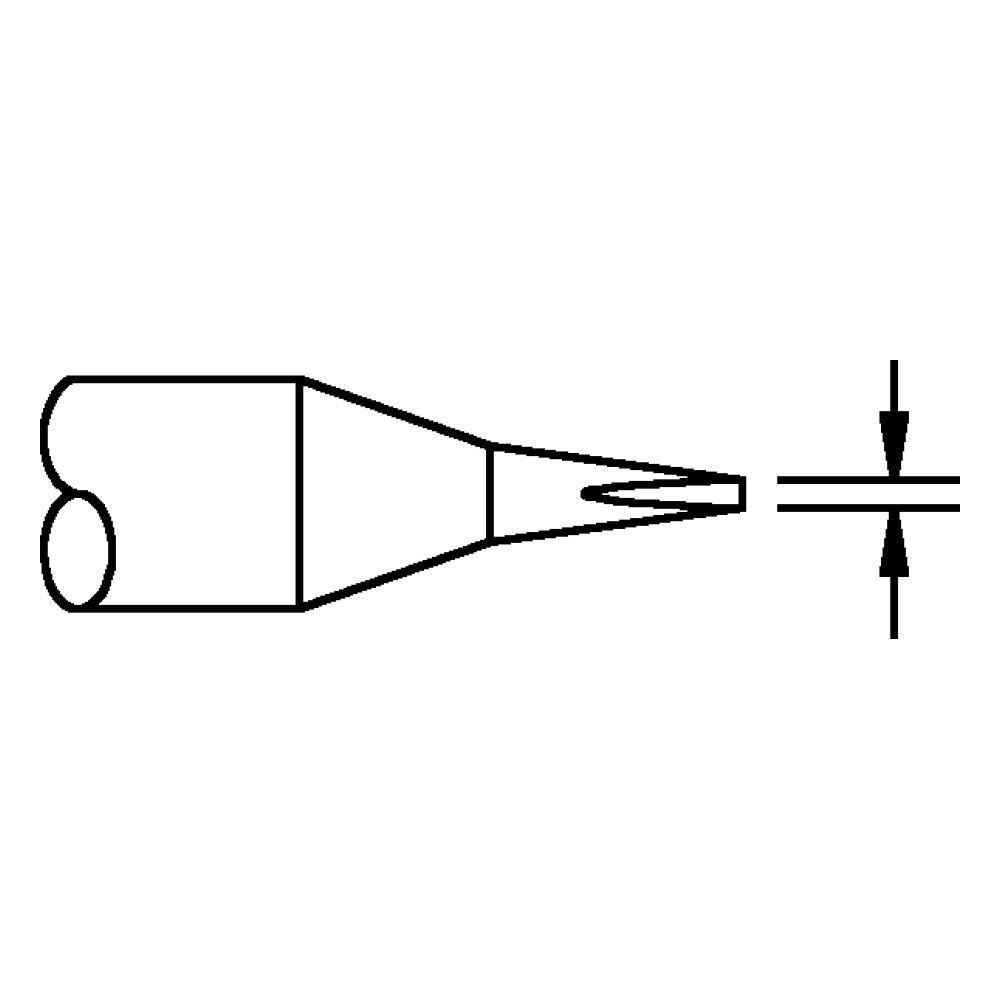 Soldering tip, for TD-100, 1124-0012/0.8 mm, chisel-shaped