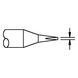 Soldering tip, for TD-100, 1124-0012/0.8 mm, chisel-shaped