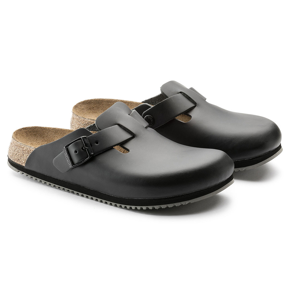 Clog Boston Super Grip, natural leather, black, narrow width, size 48 - 4