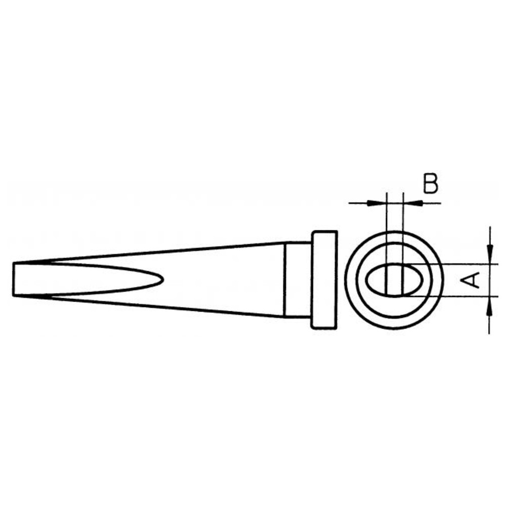 Soldering tip LT series, chisel shape, LT L/2.0 x 1.0 mm, straight - 2