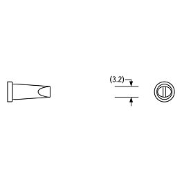 Lödspets för Weller LT-serien, mejselformad, LT C/3,2 x 0,8 mm, rak