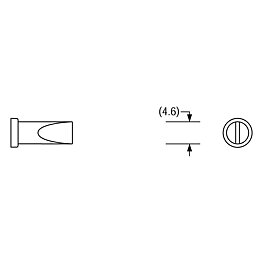 Lödspets för Weller LT-serien, mejselformad, LT D/4,6 x 0,8 mm, rak