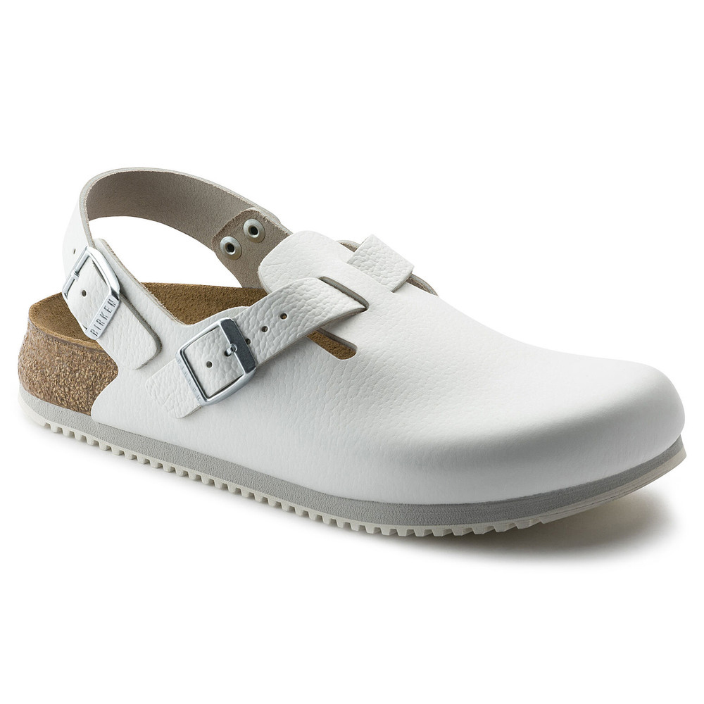 Clog Tokio Super Grip, natural leather, white, normal width, size 41