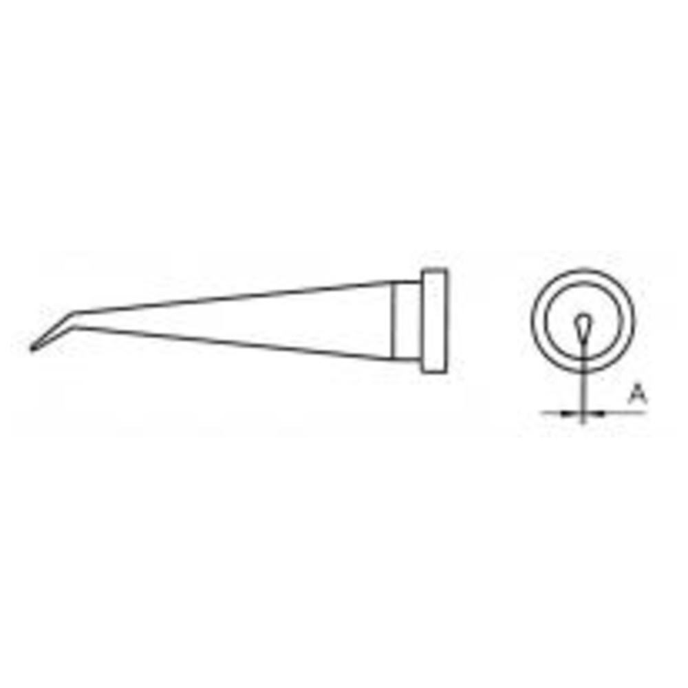 Soldering tip LT series, LT 1LX/Ø 0.2 mm, straight, conical bend 35° - 2