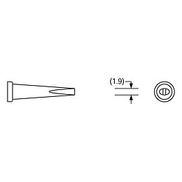 Lödspets för Weller serie LT, mejselform, LT L/2,0 x 1,0 mm, lång