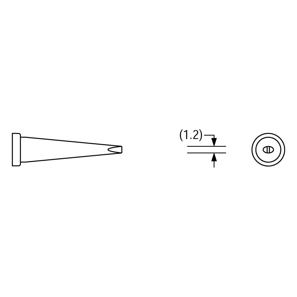 Lödspets för Weller serie LT, mejselformad, LT K/1,3 x 0,5 mm, lång