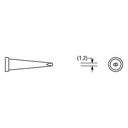 Lödspets för Weller serie LT, mejselformad, LT K/1,3 x 0,5 mm, lång