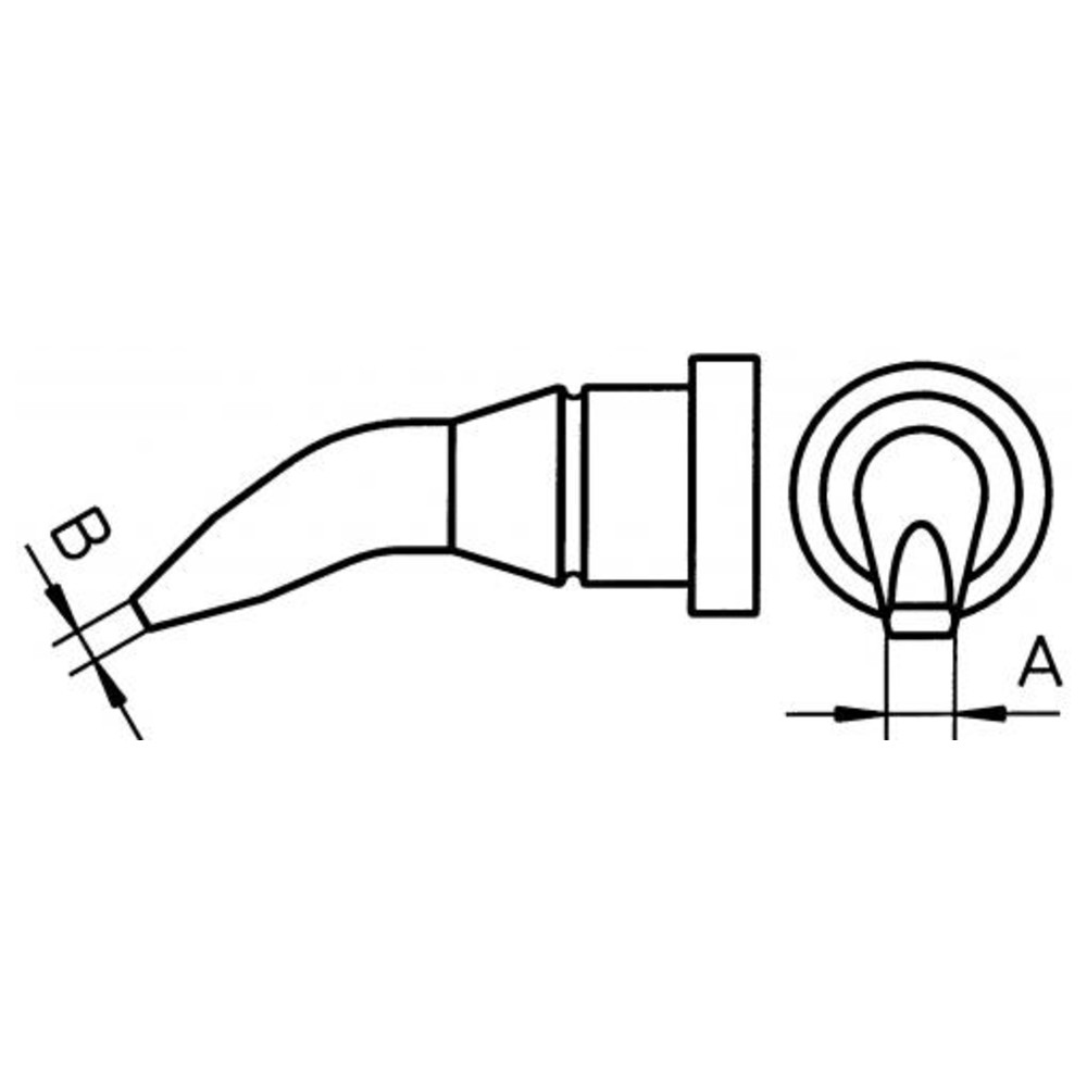 Soldering tip LT series, chisel shape, LT AX/Ø 1.6 mm, curved 30° - 2