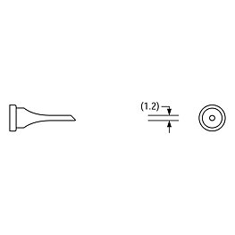 Lödspets för Weller serie LT, rund form, LT 4W/1,2 mm, avfasad