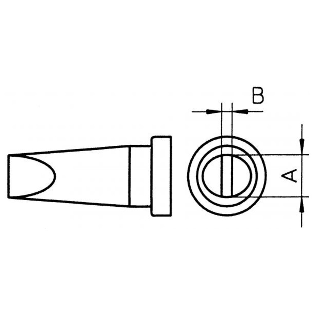 Lödspets LT-serien, mejselformad, LT H/0,8 x 0,4 mm, rak - 2
