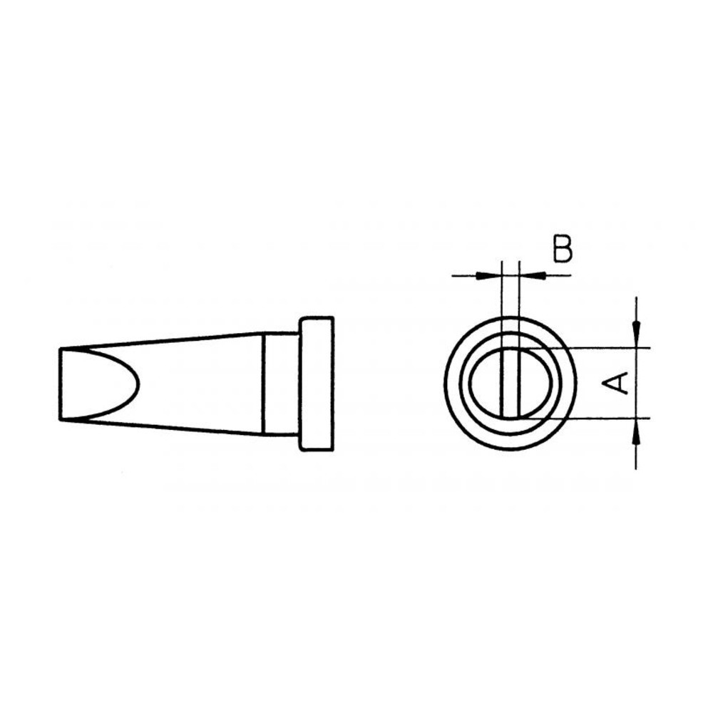 Lödspets LT-serien, mejselformad, LT H/0,8 x 0,4 mm, rak