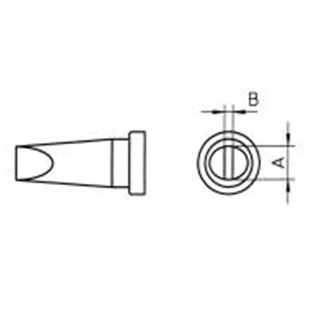 Soldering tip LT series, chisel shape, LTR A/Ø 1.6 mm, straight