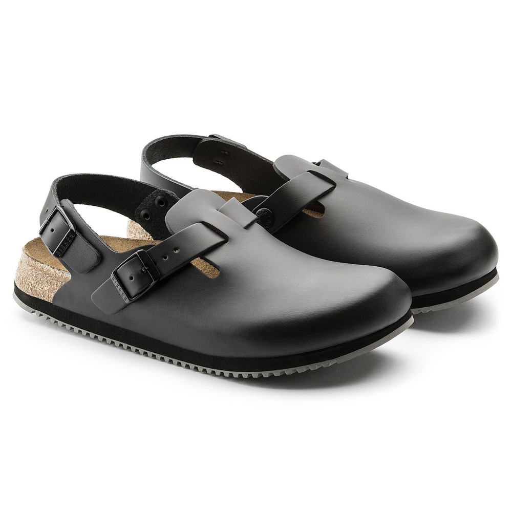 Toffla Tokio Super Grip, natur läder, svart, normal bredd, storlek 42 - 4