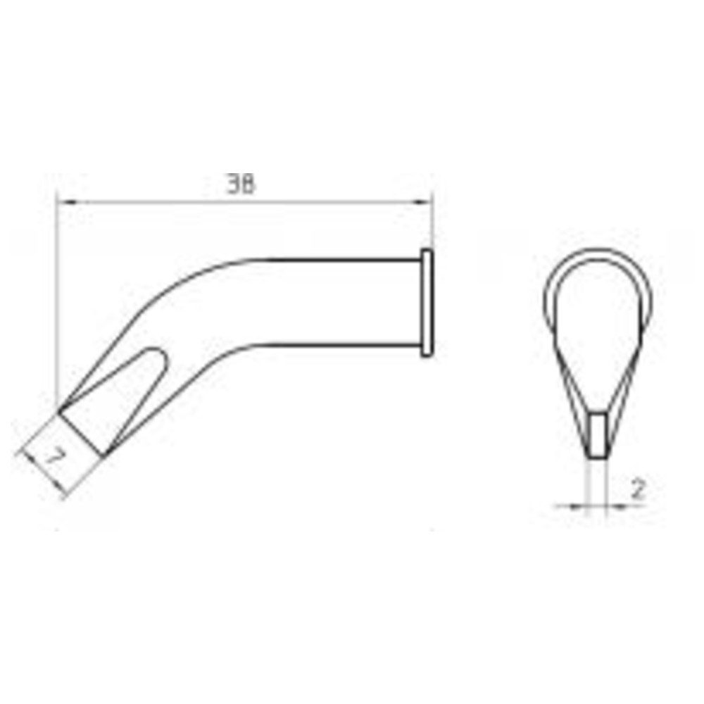 Lödspets LHT-serien, mejselformad, LHT EX/7,0 x 2,0 mm, böjd