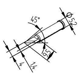 Soldering tip, Series 0102, BDLF20/2.0 mm, PLCC blade