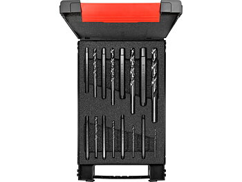 Screw extractor set Hex, 17-pcs. with spiral drill bit incl. box
