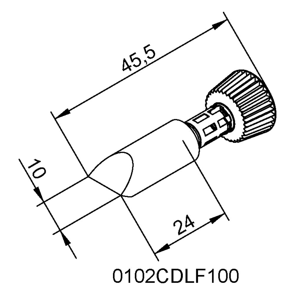 Soldering tip, Series 0102, CDLF100C/10.0 mm, straight
