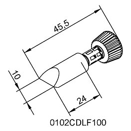 Soldering tip, Series 0102, CDLF100C/10.0 mm, straight