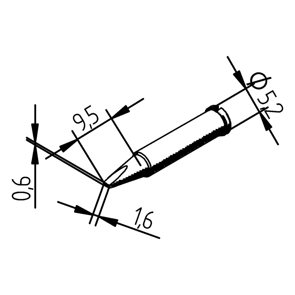 Lödspets serie 0102, CDLF16/1,6 mm, rak