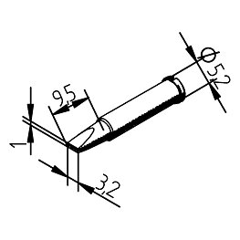 Soldering tip, Series 0102, CDLF32/3.2 mm, straight