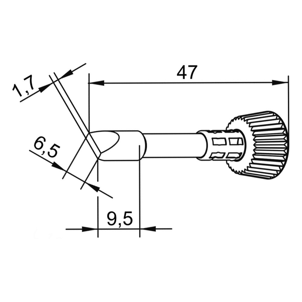 Soldering tip, Series 0102, CDLF65/6.5 mm, straight