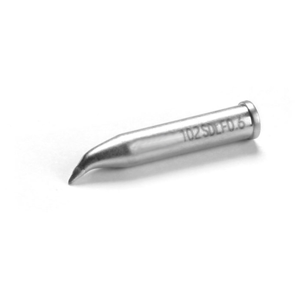 Soldering tip, Series 0102, SDLF06/0.6 mm, pointed, bent