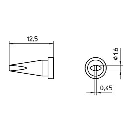 Lödspets LT-serien, mejselformad, LT ASL/Ø 1,6 mm, rak