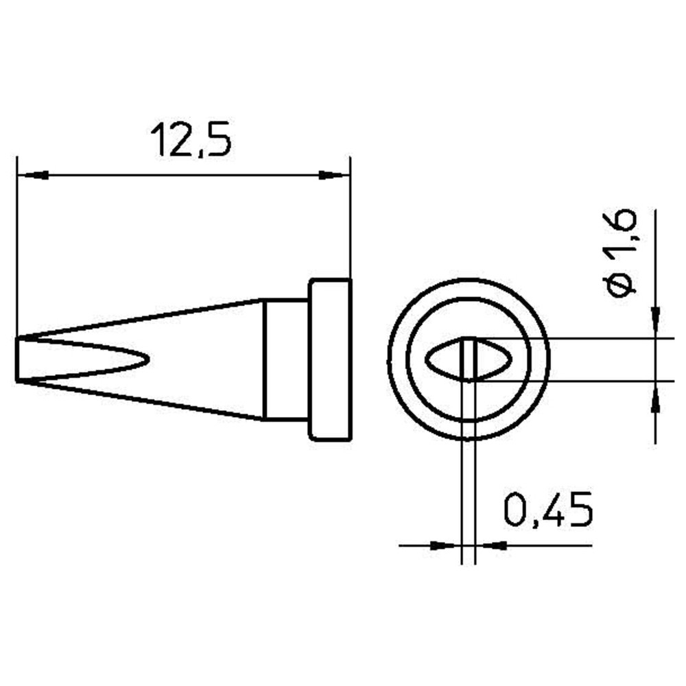 Soldering tip LT series, chisel shape, LT ASL/Ø 1.6 mm, straight - 2